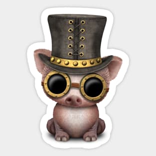 Steampunk Baby Pig Sticker